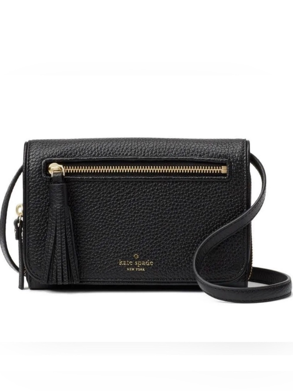 KATE SPADE ♠️ New York 🖤Avie🖤CHESTER STREET BLACK LEATHER CROSSBODY BAG🌟GUC🌟